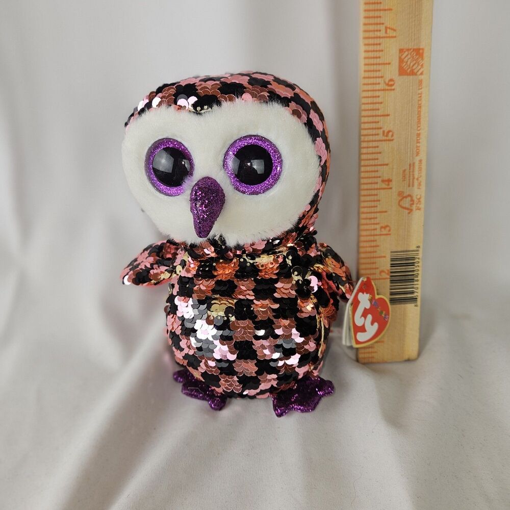 Ty Beanie Checks the Owl Flippables Plush Toy Stuffed Animal Kids Toys‎ Pretend